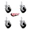 Service Caster 4 Inch Hard Rubber Wheel Swivel 3/4 Inch Square Stem Caster Set with Brake SCC SCC-SQ20S414-HRS-TLB-34-4 - alternate 3